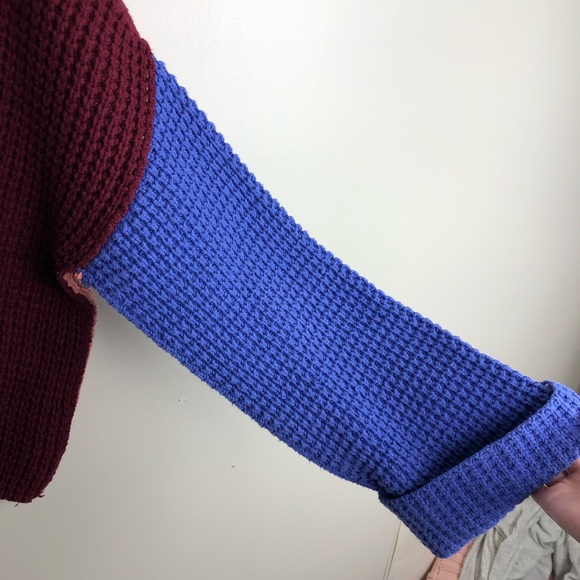 FREE PEOPLE Park City Color Block Cowl Neck Knit Sweater - Picture 6 of 9